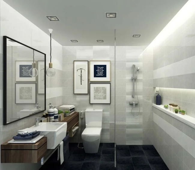 Valley Black Glossy Floor Tile 2 Bistro Gray PM FT 12X12 Floor Tile