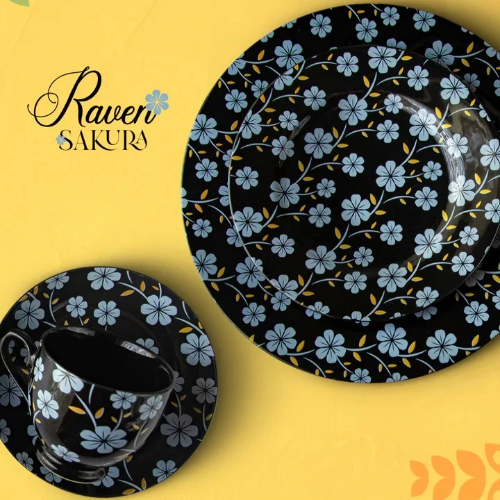 Monno Raven Sakura Porcelain Dinner Set