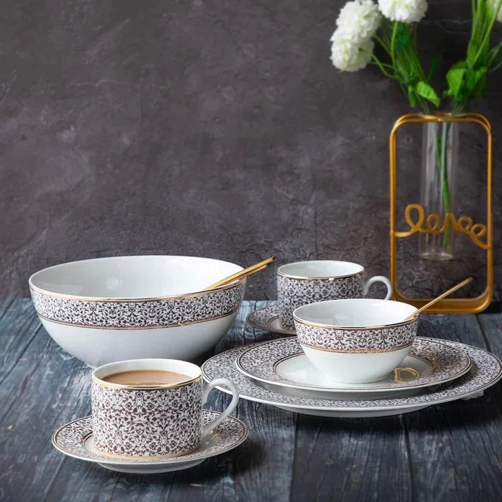 Monno Satin Damask Porcelain Dinner set